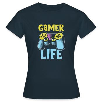 gamer life - Frauen T-Shirt - Navy - Vorne - AI Model Female 172 dark (172cm)