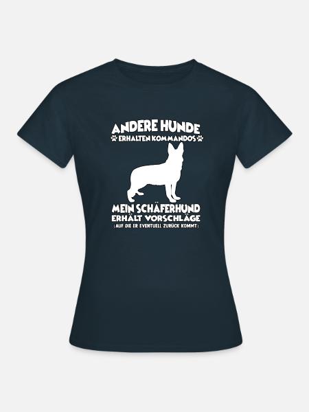 Witziges Obedience Deutscher Schäferhund Hunde - Frauen T-Shirt - Navy