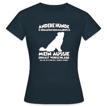 Obéissance Dressage de chien de berger australien - T-shirt Femme - marine - Devant - AI Model Female 172 dark (172cm)