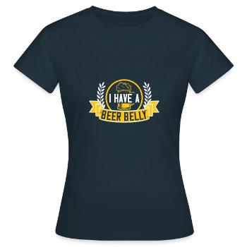 J’ai un ventre de bière - T-shirt Femme - marine - Devant - AI Model Female 172 dark (172cm)