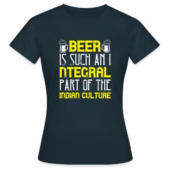 Beer is such an integral part of the Indian - Women's T-Shirt - navy - Front - AI Model Female 172 dark (172cm)