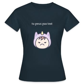 tu peux pas test - T-shirt Femme - marine - Devant - AI Model Female 172 dark (172cm)