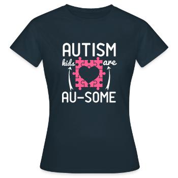 les enfants autistes sont au certains - T-shirt Femme - marine - Devant - AI Model Female 172 dark (172cm)