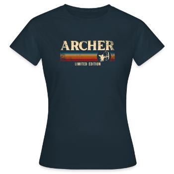 Archery Bow Archer Retro Vintage - Frauen T-Shirt - Navy - Vorne - AI Model Female 172 dark (172cm)