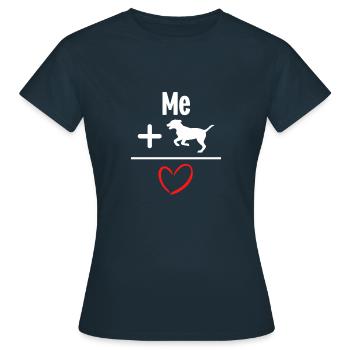 Moi + Chien = Amour - T-shirt Femme - marine - Devant - AI Model Female 172 dark (172cm)