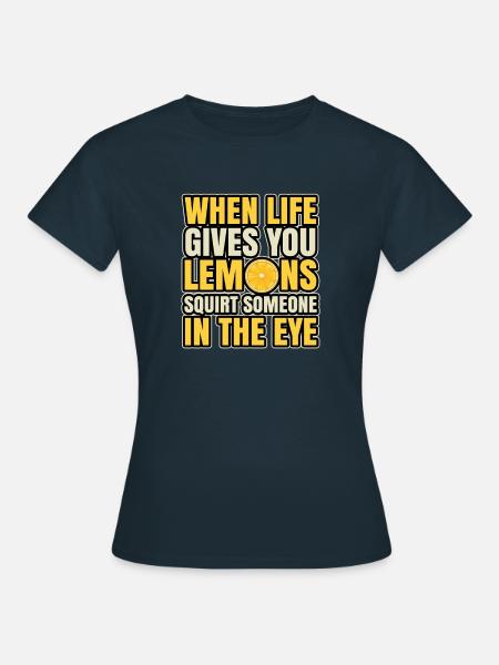 Bio Limonaden selber machen - Spruch Zitrusfrucht - T-shirt dam - marinblå