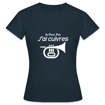 Je Peux Pas J'ai cuivres - T-shirt Femme - marine - Devant - AI Model Female 172 dark (172cm)