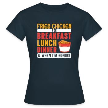 Gebratenes Huhn Fleisch Lebensmittel-Liebhaber Leb - Frauen T-Shirt - Navy - Vorne - AI Model Female 172 dark (172cm)