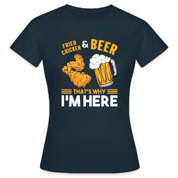 Knuspriges Brathähnchen Foodaholic Food Lover Gesc - Frauen T-Shirt - Navy - Vorne - AI Model Female 172 dark (172cm)