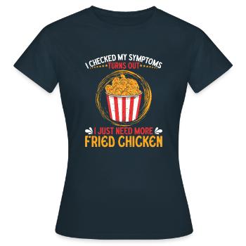 Glück Knuspriges Brathähnchen Foodaholic Witzig - Frauen T-Shirt - Navy - Vorne - AI Model Female 172 dark (172cm)