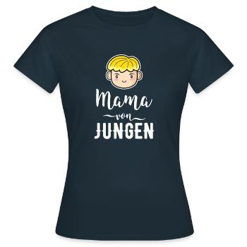 Mama von Jungen Geschenk Mutter Muttertag - Frauen T-Shirt - Navy - Vorne - AI Model Female 172 dark (172cm)