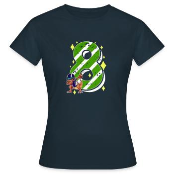 8 ans Dino American Football 8ème B-day Dab - T-shirt Femme - marine - Devant - AI Model Female 172 dark (172cm)