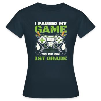 First Grader Awesome Back To School Gamer Lovers - Women's T-Shirt - navy - Front - AI Model Female 172 dark (172cm)