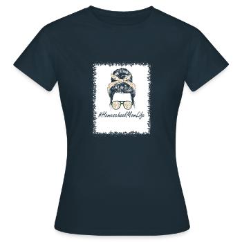 Cours en ligne d’apprentissage de leçons virtuelles disant - T-shirt Femme - marine - Devant - AI Model Female 172 dark (172cm)
