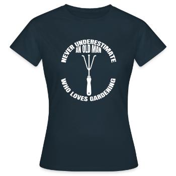 Jardinier Cadeau Hobby Jardin Verger - T-shirt Femme - marine - Devant - AI Model Female 172 dark (172cm)
