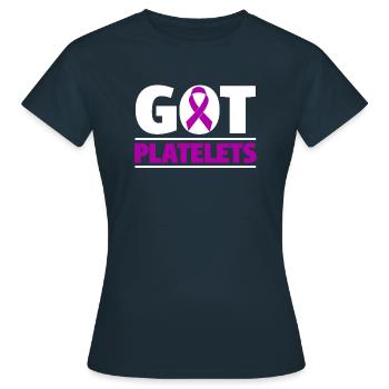 Platelets Purple Ribbon ITP Awareness Month - Women's T-Shirt - navy - Front - AI Model Female 172 dark (172cm)