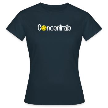 Concentrate Pickleball - Women's T-Shirt - navy - Front - AI Model Female 172 dark (172cm)