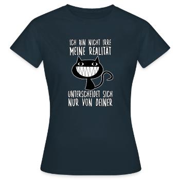 Witziges Katzenhalter Katzen Motiv für Katzen Fans - Frauen T-Shirt - Navy - Vorne - AI Model Female 172 dark (172cm)