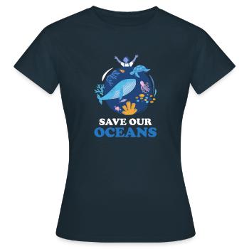 Earth Day Earthday Environmental Protection Environment Nature - Women's T-Shirt - navy - Front - AI Model Female 172 dark (172cm)