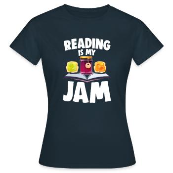 Reading Is My Jam - Women's T-Shirt - navy - Front - AI Model Female 172 dark (172cm)