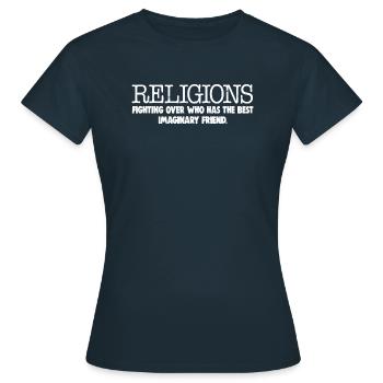Atheist Religions Imaginary Friends - Women's T-Shirt - navy - Front - AI Model Female 172 dark (172cm)