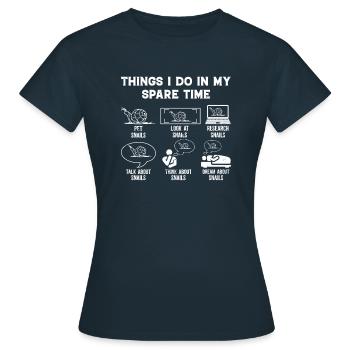 Schneckenhaus Lifestyle Schneckensammler & Sammlun - Frauen T-Shirt - Navy - Vorne - AI Model Female 172 dark (172cm)