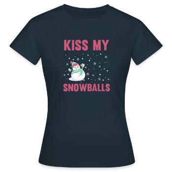 Kiss My Snowballs - Women's T-Shirt - navy - Front - AI Model Female 172 dark (172cm)