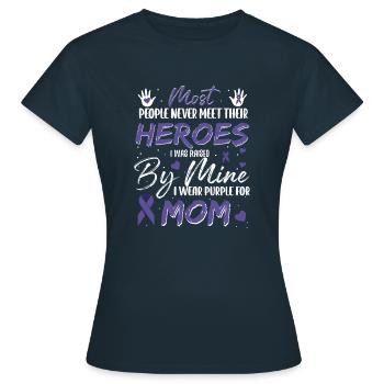 Domestic Violence Purple Ribbon Domestic Violence - Women's T-Shirt - navy - Front - AI Model Female 172 dark (172cm)