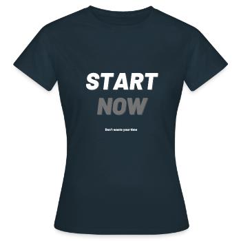 start now - Frauen T-Shirt - Navy - Vorne - AI Model Female 172 dark (172cm)