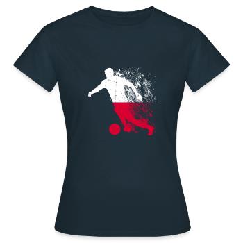 Coupe du monde de l’équipe nationale de Pologne - T-shirt Femme - marine - Devant - AI Model Female 172 dark (172cm)
