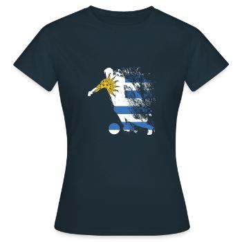 Coupe du monde de l’équipe nationale d’Uruguay - T-shirt Femme - marine - Devant - AI Model Female 172 dark (172cm)