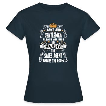 Commercial Agents T funny saying Motive Sales - Women's T-Shirt - navy - Front - AI Model Female 172 dark (172cm)