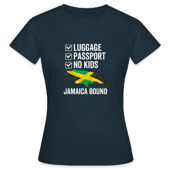 Luggage Passport No Kids Jamaica Bound - Women's T-Shirt - navy - Front - AI Model Female 172 dark (172cm)