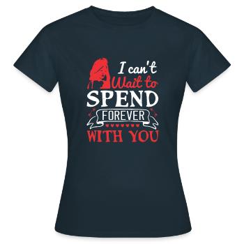 J’ai hâte de passer une éternité avec toi - T-shirt Femme - marine - Devant - AI Model Female 172 dark (172cm)