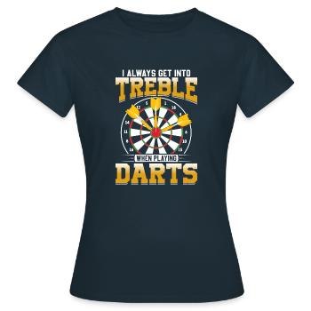 Treble Dart Leistungssport Dartscheiben-Werfer - Frauen T-Shirt - Navy - Vorne - AI Model Female 172 dark (172cm)