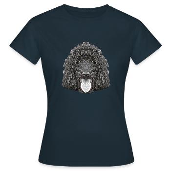 Standard Pudelgesicht - Frauen T-Shirt - Navy - Vorne - AI Model Female 172 dark (172cm)