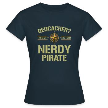 Voyageur Voyageur Géocachette Géographie - T-shirt Femme - marine - Devant - AI Model Female 172 dark (172cm)