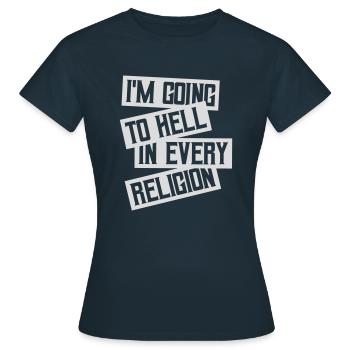 En allant en enfer - T-shirt Femme - marine - Devant - AI Model Female 172 dark (172cm)