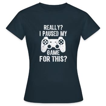 Gaming Online Console Controller Gamer Lifestyle - T-shirt Femme - marine - Devant - AI Model Female 172 dark (172cm)