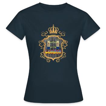 London Tower Bridge Shield Design - Women's T-Shirt - navy - Front - AI Model Female 172 dark (172cm)