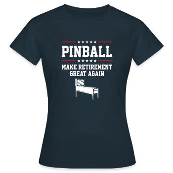Retro Pinball Arcade Spiel Liebhaber Vintage Lifes - Frauen T-Shirt - Navy - Vorne - AI Model Female 172 dark (172cm)
