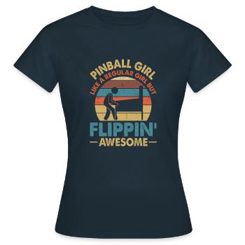Retro Pinball Arcade Machine Vintage Game Lovers - Frauen T-Shirt - Navy - Vorne - AI Model Female 172 dark (172cm)
