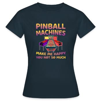Pinball Arcade Lifestyle Vintage Retro Spiel Liebh - Frauen T-Shirt - Navy - Vorne - AI Model Female 172 dark (172cm)