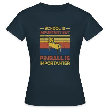 Flipper Arcade Game Lifes Retro-Flipperautomaten - Frauen T-Shirt - Navy - Vorne - AI Model Female 172 dark (172cm)