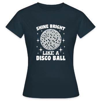 Funny Disco Balls Retro Groovy Club Vintage Par - T-shirt Femme - marine - Devant - AI Model Female 172 dark (172cm)