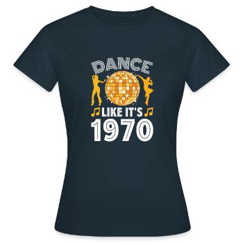 Retro Vintage Groovy Party Disco Ball Club Lifes - T-shirt Femme - marine - Devant - AI Model Female 172 dark (172cm)
