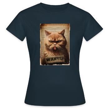 Cat wanted - T-shirt Femme - marine - Devant - AI Model Female 172 dark (172cm)