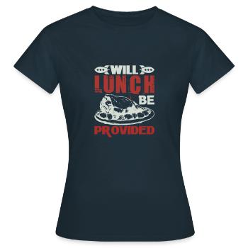 WIRD MITTAGESSEN ZUR VERFÜGUNG GESTELLT - Frauen T-Shirt - Navy - Vorne - AI Model Female 172 dark (172cm)