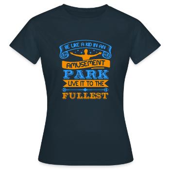 PARC D’ATTRACTIONS VIVEZ PLEINEMENT - T-shirt Femme - marine - Devant - AI Model Female 172 dark (172cm)