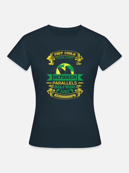 ZWISCHEN PARALLELEN DELFINE - Frauen T-Shirt - Navy